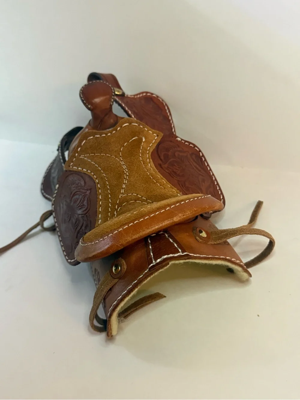 Vintage Miniature Leather Saddle
